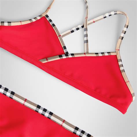 red burberry swimsuit|Burberry women bikini.